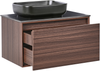 Wandmontierter Waschbeckenunterschrank mit Waschbecken ARICA Dunkelbraun Bild 4