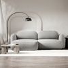 Selsey Tvoya Ecksofa mit Schlaffunktion, Ottomane links, Bouclé Hellgrau Bild 2