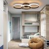 ZMH LED Deckenleuchte Wohnzimmer - Schwarz Deckenlampe Modern Design Schlafzimmerlampe mit 3 Metall Ringe 3000K Warmweiße Küchenlampe 60 * 24cm - 36W Wohnzimmerlampe Esszimmerlampe Flurlampe Bild 2
