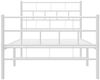 vidaXL Bettgestell mit Kopf- und Fußteil, Metall, Weiß, 90x200 cm Bild 5