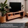 KHG TV-Lowboard 2 Schubladene 1-türig inkl. offene Fächer Scandi, TV-Bank aus Holzwerkstoff Eiche foliert für Wohnzimmer, 138 x 44 x 40 cm (B/H/T) Bild 4