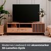 KHG TV-Lowboard 2 Schubladene 1-türig inkl. offene Fächer Scandi, TV-Bank aus Holzwerkstoff Eiche foliert für Wohnzimmer, 138 x 44 x 40 cm (B/H/T) Bild 2