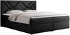 Boxspringbett, Polsterbett mit Multipocket-Matratzen und Topper, dekorativem Kopfteil, zwei Bettkästen - NEOMI - 120 x 200 cm - Schwarz Kunstleder - H3 Bild 3