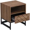 Vente-unique - CARATANA Bedside table Holz, Platte Braun - B 40 cm x H 50 cm x L 40 cm Bild 5