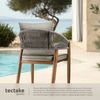 tectake Gartenstuhl Balkonstuhl, wetterfest, Belastbarkeit 120 kg, 59 x 58 x 76,5 cm (Terrassenstuhl Manacor für Außen in Akazienholz Grau/Beige, 6 St), wasserabweisende, abnehmbare Polyesterbezüge, höhenverstellbar Bild 4