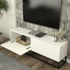 TV-Lowboard Verpsboga langes Gestell 135x32x47 cm Weiß [en. casa] Bild 4