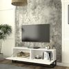 TV-Lowboard Verpsboga langes Gestell 135x32x47 cm Weiß [en. casa] Bild 2