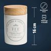 KHG Vorratsdose für Tee aus Steinzeug mit Akazienholz‑Deckel – im Landhausstil, Steingut, Aufbewahrungsdose für Tee – schützt Aroma da luftdicht verschließbar Bild 3