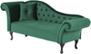 Chaiselongue Samtstoff dunkelgrün linksseitig LATTES Bild 4