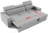 Ecksofa in L-Form NELA, L-förmige Eckcouch mit Schlaffunktion, ausziehbares Sofa, 1 Bettzeugbehälter, verstellbare Kopfstützen, (Monolith 37), 96 x 170 cm Bild 5