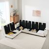 Merax 6-Sitzer-Sofa, L-förmiges Sofa, mit Abnehmbarem Fußhocker, USB-Anschlüssen, Staufächern und Getränkehaltern, Modulares Sofa, Cordbezug Beige Bild 5