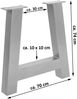 Tischgestell 2er Set Roheisen lackiert 70x10x74 cm silber A-Gestell 77090803 Bild 4