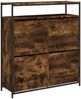 vidaXL Schuhschrank mit Klappen Räuchereiche cm, 112 x 34 x 100 cm Bild 2