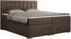 Boxspringbett, Deko Bed mit Matratze und Topper - SUSAN - 140x200cm - Braun Velours - H3 Bild 3