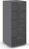 rauch Aditio Box, Kommode, 5 Schubladen, mit Glasfront, mit Softclose-Funktion, Farbe Grau metallic, BxHxT 40x100x42cm Bild 3