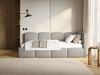 Selsey 'Cloudy' Einzelbett 120x200, Kopfteil rechts, Matratze & Bettkasten, Bouclé Grau Bild 2