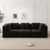 Flieks 3-Sitzer Modulares Sofa, Cloud Sofa Cord rahmenlos, Lounge Sofa bodennah, mit breiten Armlehnen, Schwarz Bild 2