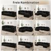 Flieks 3-Sitzer Modulares Sofa, Cloud Sofa Cord rahmenlos, Lounge Sofa bodennah, mit breiten Armlehnen, Schwarz Bild 5