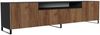 MEBLINI TV-Schrank 200cm Lang - Fernsehschrank - TV Lowboard Industrial - Unterschrank für Fernseher - TV-Unterschrank - TV-Schrank - NOEMI - 200x41x53cm - Schwarz Matt/Catania Eiche Bild 1