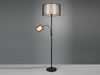 LED Stehleuchte mit Leselicht & Stoff Organza Schwarz innen Weiß, 174cm Bild 3
