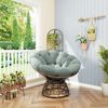 LVHOM Papasansessel 360° drehbar, Relaxsessel in Rattan-Optik mit extra dickem Polster, stabiler Körbsessel bis 130kg, wetterfester Loungesessel für Indoor & Outdoor Bild 3