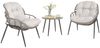 Poly-Rattan Garnitur HWC-N33, Balkon-Set Gartengarnitur Sitzgruppe Stuhl Beistelltisch ~ grau, Polster hellgrau Bild 5