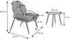 Poly-Rattan Garnitur HWC-N33, Balkon-Set Gartengarnitur Sitzgruppe Stuhl Beistelltisch ~ grau, Polster hellgrau Bild 3
