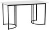 Merax Esstisch (140*80*75 cm, 1-St, nur Tisch), rechteckig Küchentisch Marmoroptik Schreibtisch, Metallbeine, Weiß/Schwarz Bild 5