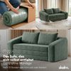 skølm 'Fjäll' Schlafsofa 2 Sitzer mit 2 Kissen, dunkelgrün, Teddy-Bouclé Sofa ausklappbar, mit Liegefunktion, vakuumverpackt ohne Aufbau Bild 3