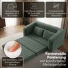 skølm 'Fjäll' Schlafsofa 2 Sitzer mit 2 Kissen, dunkelgrün, Teddy-Bouclé Sofa ausklappbar, mit Liegefunktion, vakuumverpackt ohne Aufbau Bild 2