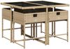 vidaXL 5-tlg. Garten-Essgruppe mit Kissen Beige Poly Rattan 3278025 Bild 4