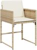 vidaXL 5-tlg. Garten-Essgruppe mit Kissen Beige Poly Rattan 3278025 Bild 5