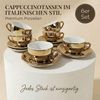 MUVELL Cappuccinotasse 6er Cappuccino-Set "FLORENZ" Tasse 200ml + Untertasse, gold, 6-tlg, Keramik, 200 ml robust Bild 2