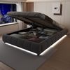 Merax Polsterbett (Doppelbett mit Metallrahmen und Samtstoff, 1-tlg), Hydraulisches Stauraumbett 140x200cm mit LED-Lichtleiste,ohne Kopfteil Bild 3