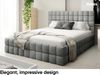 MEBLINI Polsterbett 180x200 mit Lattenrost ohne Matratze – ANDREA – Grau Boucle – Doppelbett mit Bettkasten - Stauraumbett - Kopfteil Bett mit Stauraum Bild 3