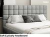 MEBLINI Polsterbett 180x200 mit Lattenrost ohne Matratze – ANDREA – Grau Boucle – Doppelbett mit Bettkasten - Stauraumbett - Kopfteil Bett mit Stauraum Bild 4