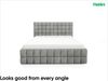MEBLINI Polsterbett 180x200 mit Lattenrost ohne Matratze – ANDREA – Grau Boucle – Doppelbett mit Bettkasten - Stauraumbett - Kopfteil Bett mit Stauraum Bild 5