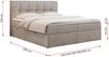 Boxspringbett mit Kopfteil und Topper, Doppelbett - RICO - 120x200cm - Beige Stoff - H3 Bild 5