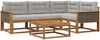 vidaXL Outdoor-Sofagarnitur mit Kissen 5 pcs Natur und Hellgrau 3382539 Bild 2