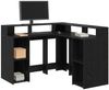 vidaXL Schreibtisch mit Regal Schwarz Eichen-Optik 130 x 130 x 91 cm 3365617 Bild 3