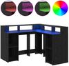 vidaXL Schreibtisch mit Regal Schwarz Eichen-Optik 130 x 130 x 91 cm 3365617 Bild 4