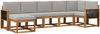 vidaXL Outdoor-Sofagarnitur 7 pcs Natürlich und Hellgrau Polyester 3385392 Bild 2