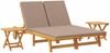 vidaXL Sonnenliege mit Kissen Taupe Massivholz Akazie 3407702 Bild 2