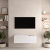 Planetmöbel TV Board 100 cm Weiß, TV Schrank mit 1 Klappe als Stauraum, Lowboard hängend oder stehend, Sideboard Wohnzimmer Bild 5
