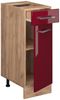 Küchenunterschrank R-Line Rot Hochglanz 30 cm AP Marmor Vicco Bild 4