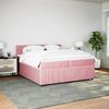 vidaXL Boxspringbett mit Matratze Rosa 200x200 cm Samt 3290141 Bild 4