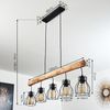 hofstein Pendelleuchte »Aprica« Hängelampe aus Metall/Holz in Schwarz/Braun, ohne Leuchtmittel, 5xE27, moderne Bild 4