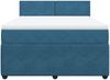 vidaXL Boxspringbett mit Matratze Blau 140x200 cm Samt 3287756 Bild 3
