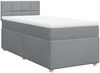 vidaXL Boxspringbett mit Matratze Hellgrau 90x200 cm Stoff 3288863 Bild 3
