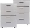 HTI-Living Nachtschrank Nachtkommode 4 Schubladen Nina Weiß 2er-Set (Set, 2-St, 2 Nachtschränke) Nachtschrank Nachttisch Bild 1
